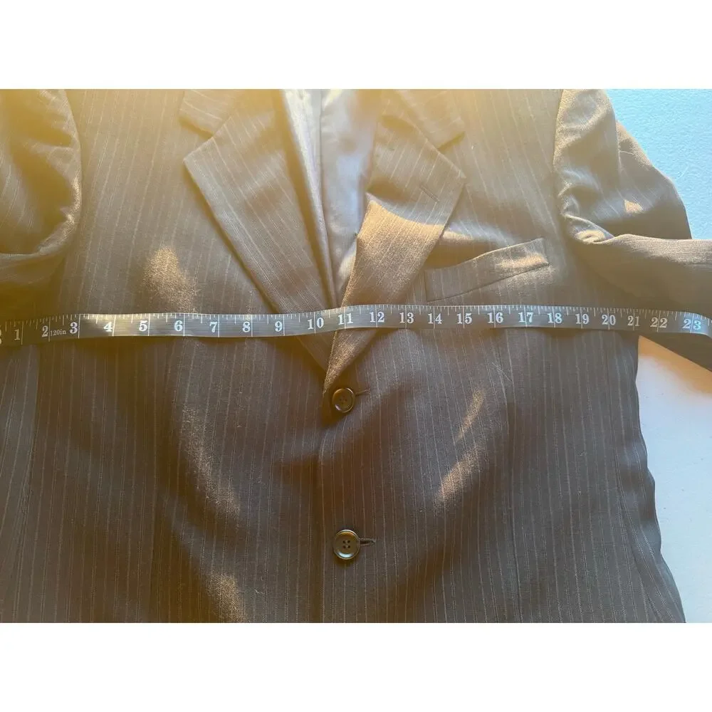 Ermenegildo Zegna‎ Soft Mens 42R Black Pinstripe Wool Blazer Sport Coat 3-Button